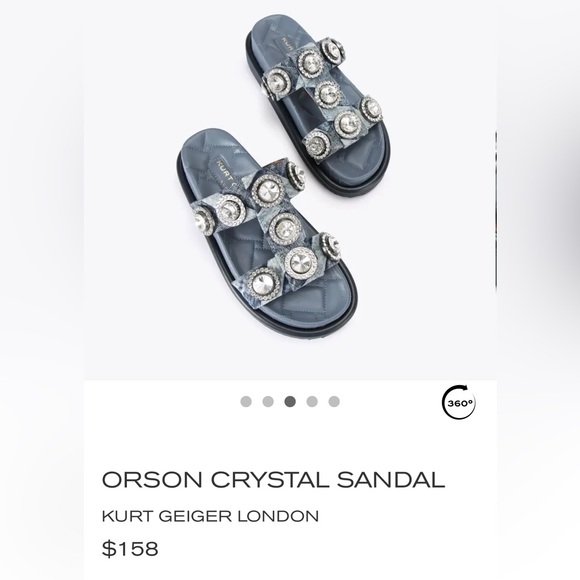 KURT GEIGER LONDON 
ORSON CRYSTAL SANDAL - Picture 6 of 9